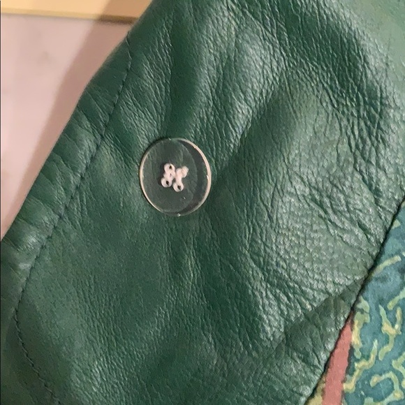 Tracy Reese crop green leather jacket - Picture 5 of 7